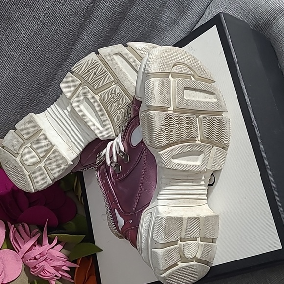 GUCCI  FLASHTREK METALLIC LIMITED EDITION PINK WOMENS SHOE'S - Picture 6 of 7